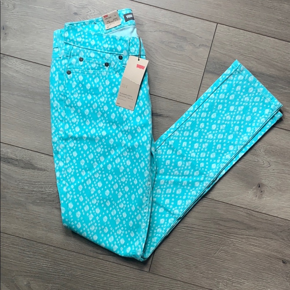 Teal Levi Jeans